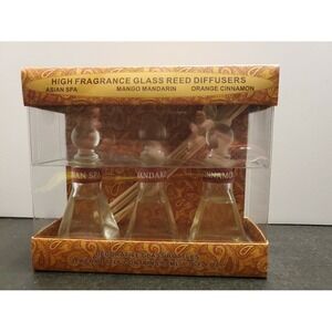 High Fragrance‎ Glass Reed Diffuser Set Asian Spa Mango Mandarin Orange Cinnamon
